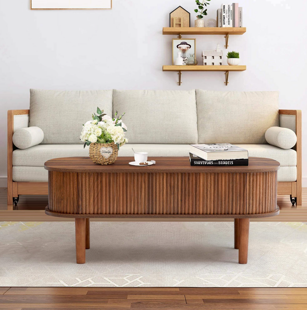 Modern Oval Lift-Top Coffee Table
