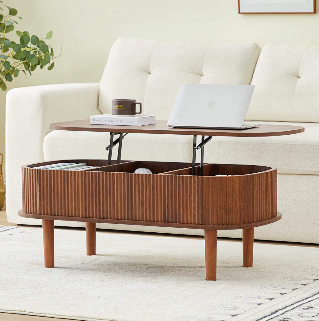 Modern Oval Lift-Top Coffee Table